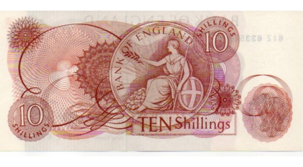 Ten Shillings - Fforde - 1967 - 61Z 633539 +40 +41 +42 +43 (5 off) - UNC- B309 - H1028Banknotes Ten Shillings - Fforde - 1967 - 61Z 633539 +40 +41 +42 +43 (5 off) - UNC- B309 - H1028Banknotes