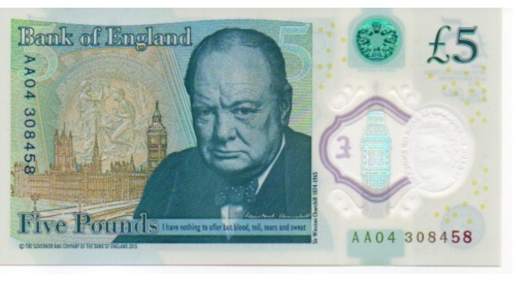 Five Pound - Cleland - 2016 - AA04 308458 First Series - UNC B414 - H1043Banknotes Five Pound - Cleland - 2016 - AA04 308458 First Series - UNC B414 - H1043Banknotes