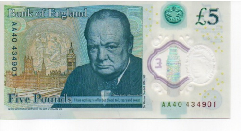 Five Pound - Cleland - 2016 - AA40 434901 - First Series - UNC - B414 - H1045Banknotes Five Pound - Cleland - 2016 - AA40 434901 - First Series - UNC - B414 - H1045Banknotes