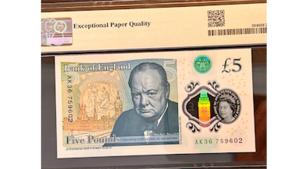 Five Pound - Cleland - 2015 - AK36 759602 - PMG 68 - Elizabeth II - UNC - B414 - H863Banknotes Five Pound - Cleland - 2015 - AK36 759602 - PMG 68 - Elizabeth II - UNC - B414 - H863Banknotes