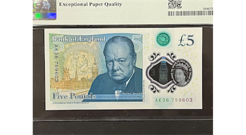 Five Pound - Cleland - 2015 - PMG 67 - AK36 759603 - UNC - B414 - H939Banknotes Five Pound - Cleland - 2015 - PMG 67 - AK36 759603 - UNC - B414 - H939Banknotes