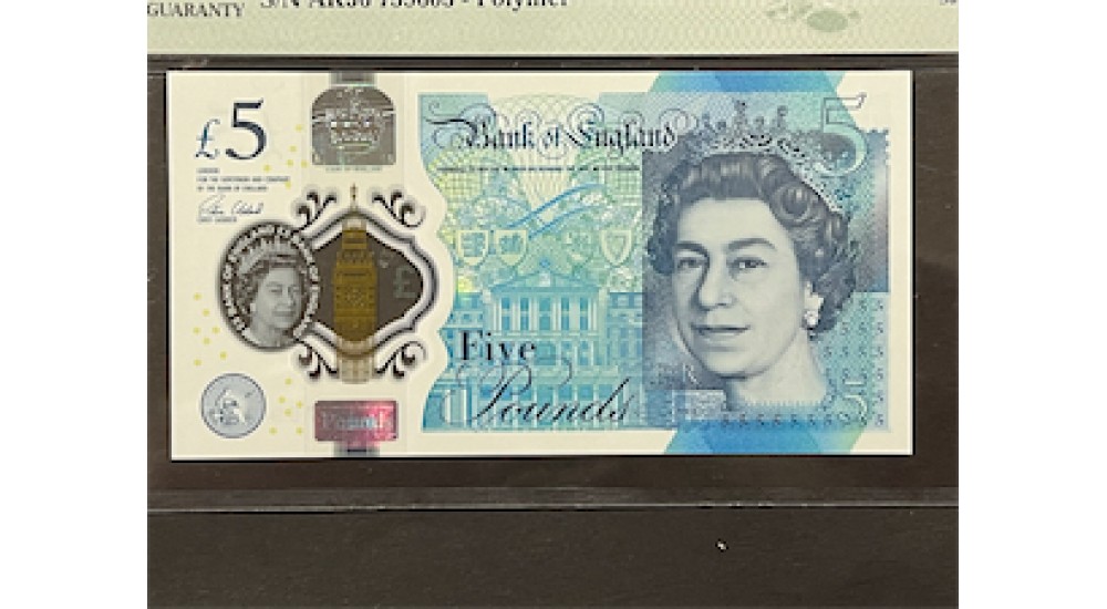 Five Pound - Cleland - 2015 - PMG 67 - AK36 759603 - UNC - B414 - H939Banknotes Five Pound - Cleland - 2015 - PMG 67 - AK36 759603 - UNC - B414 - H939Banknotes