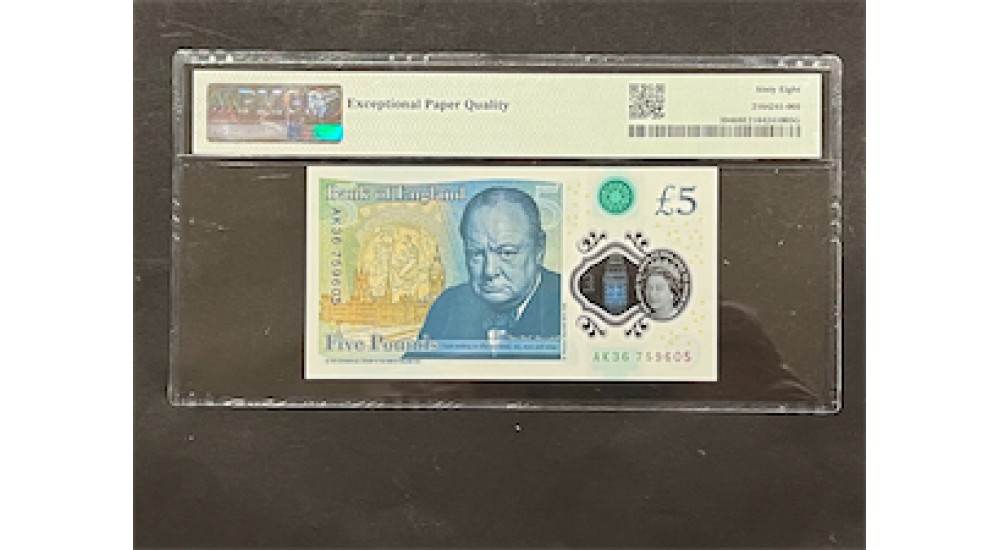 Five Pound - Cleland - 2015 - Ak36 759605 - PMG 68 - UNC - B414 - H941Banknotes Five Pound - Cleland - 2015 - Ak36 759605 - PMG 68 - UNC - B414 - H941Banknotes