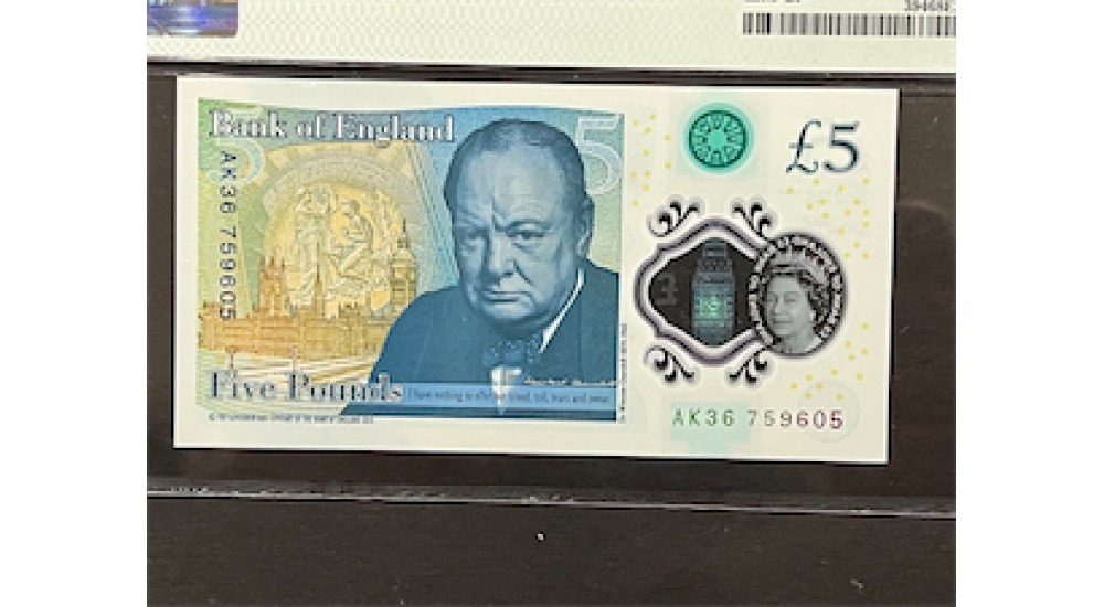Five Pound - Cleland - 2015 - Ak36 759605 - PMG 68 - UNC - B414 - H941Banknotes Five Pound - Cleland - 2015 - Ak36 759605 - PMG 68 - UNC - B414 - H941Banknotes