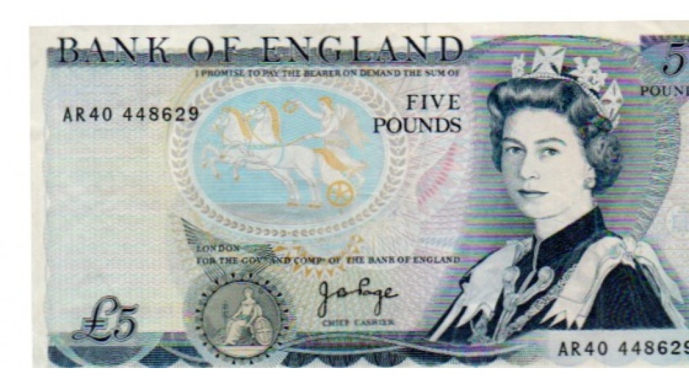 Five Pound - Page - 1973 - AR40 448629 - VF - B336 - H1047Banknotes Five Pound - Page - 1973 - AR40 448629 - VF - B336 - H1047Banknotes