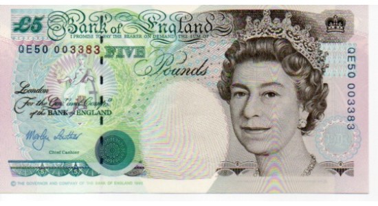 Five Pound - Lowther - 1999 - QE50 003383  - UNC - B380 - H1050