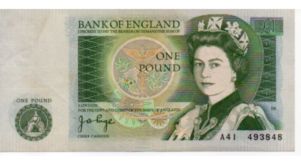 One Pound - Page - 1978 - A41 493848 - EF - B337 - H1060Banknotes One Pound - Page - 1978 - A41 493848 - EF - B337 - H1060Banknotes