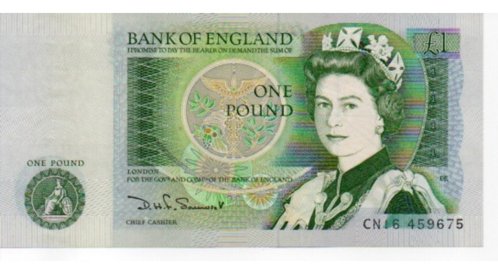 One Pound - Somerset - 1981 - CN16 459675 + 76 (2 off) - UNC - B341 - H1064Banknotes One Pound - Somerset - 1981 - CN16 459675 + 76 (2 off) - UNC - B341 - H1064Banknotes
