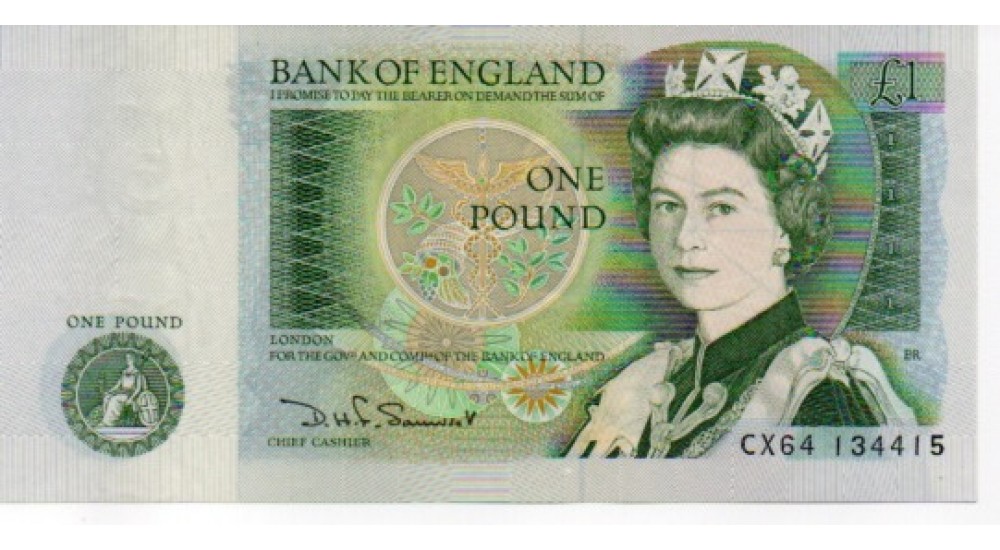One Pound - Somerset - 1981 - CX64 134415 - UNC - B341 - H1065Banknotes One Pound - Somerset - 1981 - CX64 134415 - UNC - B341 - H1065Banknotes