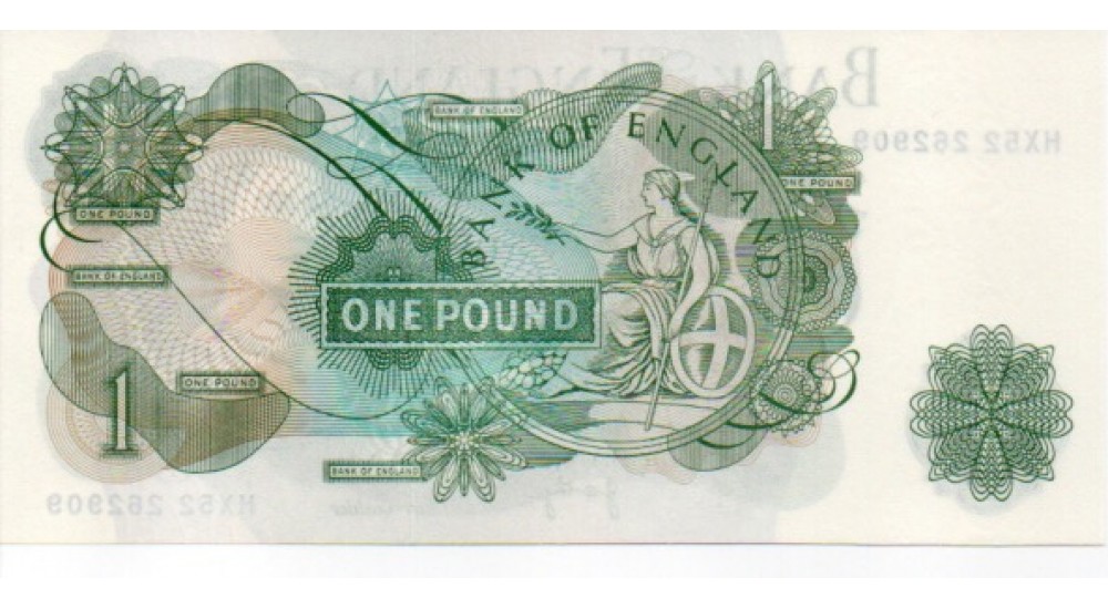 One Pound - Page - 1970 - HX52 262909 + 10 (2off) - UNC B322 - H1068Banknotes One Pound - Page - 1970 - HX52 262909 + 10 (2off) - UNC B322 - H1068Banknotes
