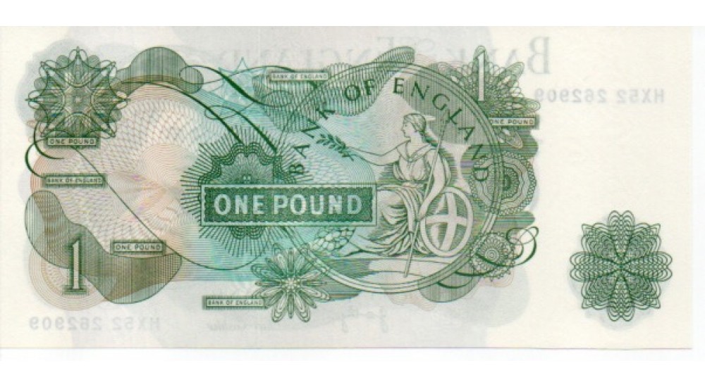 One Pound - Page - 1970 - HX52 262909 + 10 (2off) - UNC B322 - H1068Banknotes One Pound - Page - 1970 - HX52 262909 + 10 (2off) - UNC B322 - H1068Banknotes