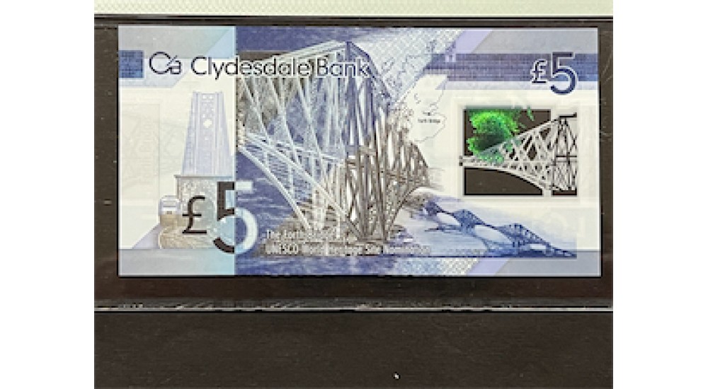Five Pound FB/1 129677 Thorburn Clydesdale 2015 PMG 68 UNC - H944Banknotes Five Pound FB/1 129677 Thorburn Clydesdale 2015 PMG 68 UNC - H944Banknotes