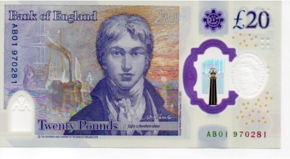 Twenty Pound - John - 2020 - AB01 970281 +82 +83 Etc (Run OF 10) - UNC - B416 - H994Banknotes Twenty Pound - John - 2020 - AB01 970281 +82 +83 Etc (Run OF 10) - UNC - B416 - H994Banknotes