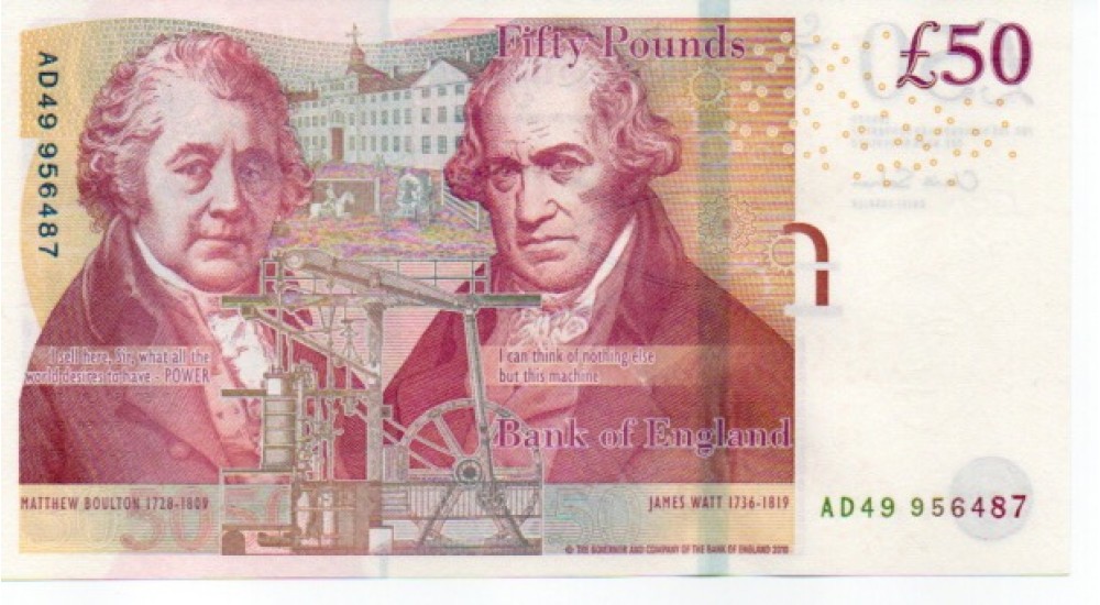 Fifty Pound - Salmon - 2011 - AD49 956487 + 88 + 89 - UNC - B410 - H1017Banknotes Fifty Pound - Salmon - 2011 - AD49 956487 + 88 + 89 - UNC - B410 - H1017Banknotes